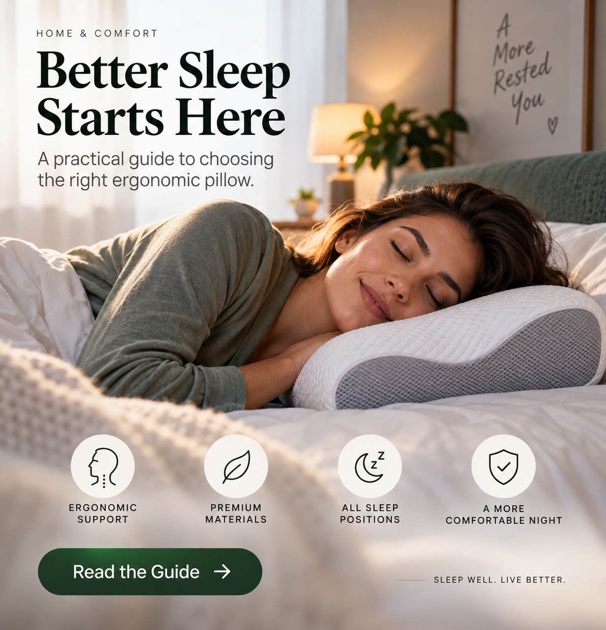 Ergonomic pillow buying guide featured image